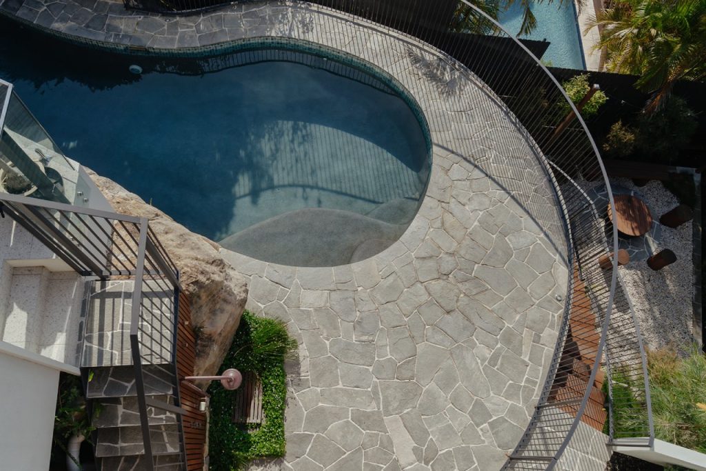 crazy paving around pools