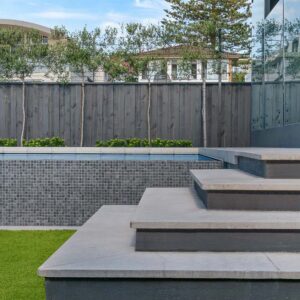 tiled stairs in limestone