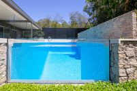 pool glass window