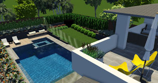 Backyard Pool and Spa