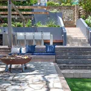 crazy paving fire pit