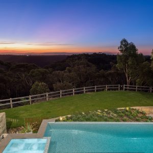 Serene sunset over a tranquil landscape