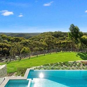 Stylish wet edge poolside area
