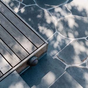 Bluestone crazy paving by pool renovations in Sydney