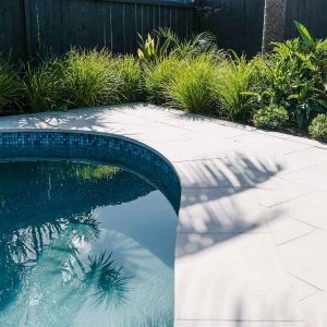Premium limestone pool paving