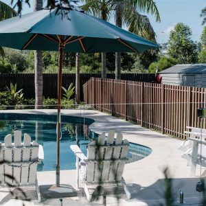 Stylish and durable pool furniture for outdoor relaxation.