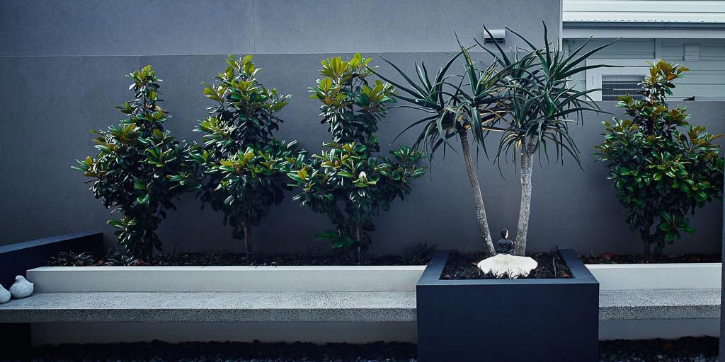 Wall in modern garden design