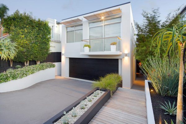 minimalist garden design and house