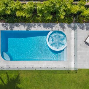 aerial pool view