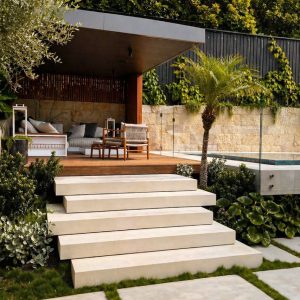 floating sandstone stairs